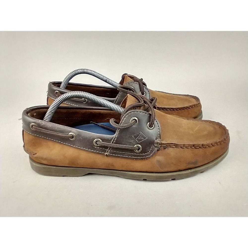 Sperry Top-Sider Mens Boat Shoes Brown Leather 0777896 Authentic Original 9.5M